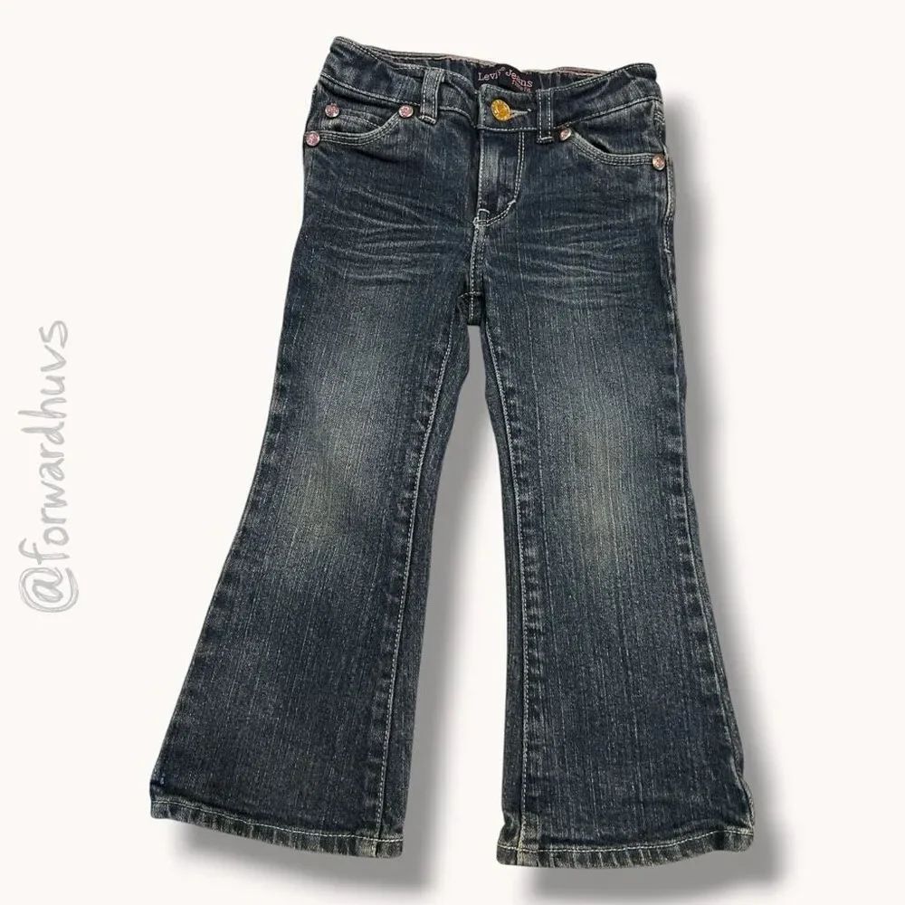 Levi’s Flare Fit Jeans Dark Wash Denim Girls Size 3T